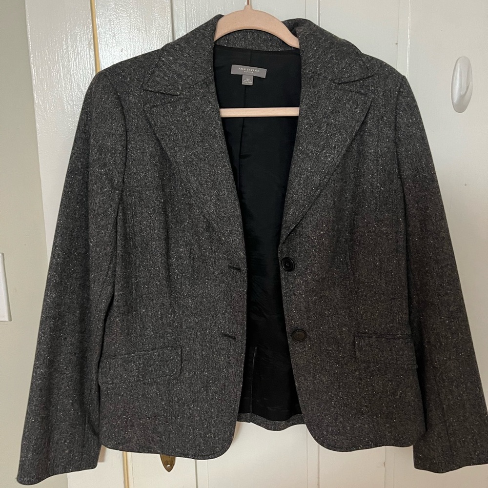 Ann Taylor Charcoal gray Wool Blazer